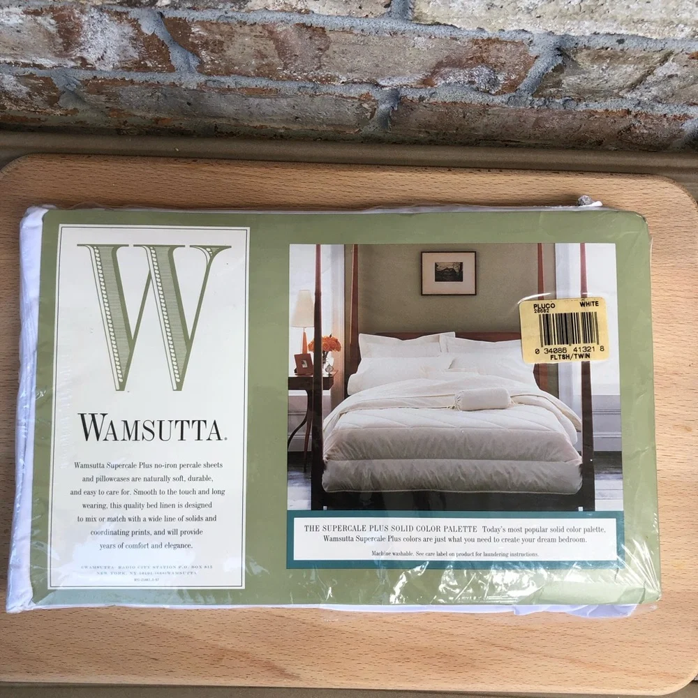 Wamsutta Supercale Plus 200 Thread Count Vintage Made USA White Twin Flat Sheet